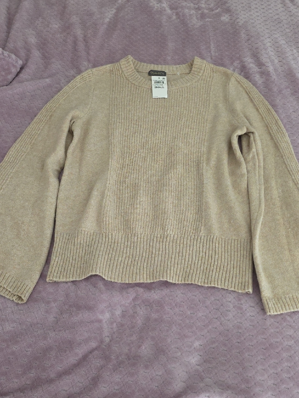 Style & Co. Cream Crewneck Sweater